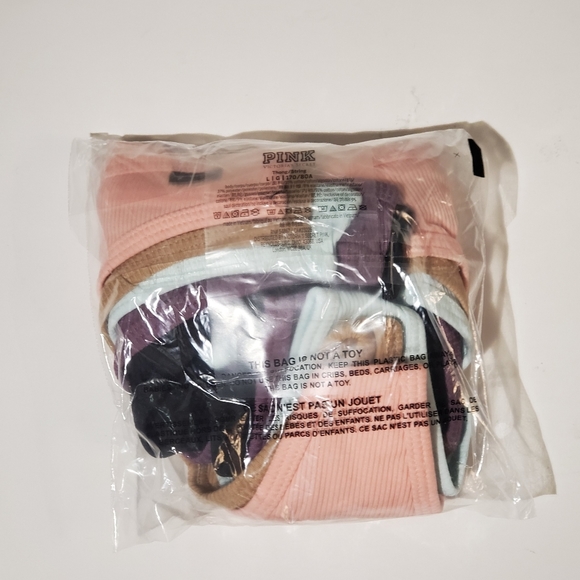 Pink Victoria's Secret 5-PACK COTTON THONG UNDERWEAR Size L - Picture 3 of 5